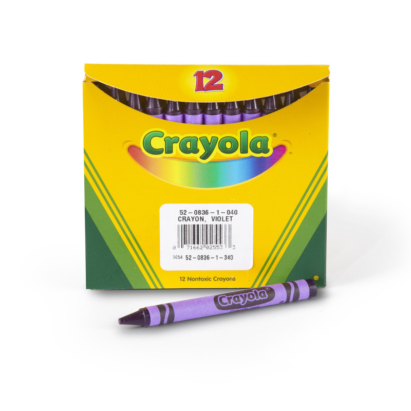 Bulk Crayons, Violet, Regular Size, 12 Count