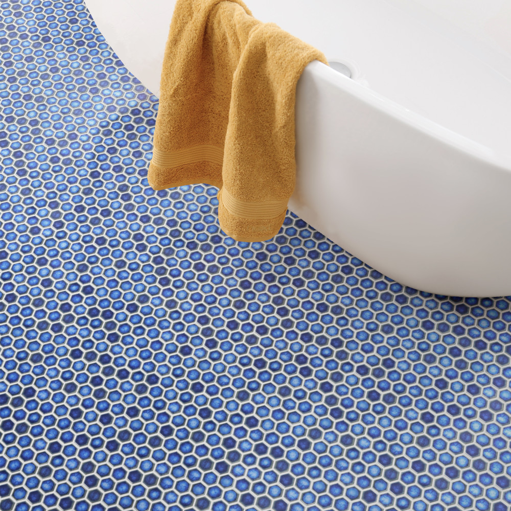 Hudson 1″ Hex Sapphire 11-7/8 in. x 13-1/4 in. Porcelain Mosaic Tile