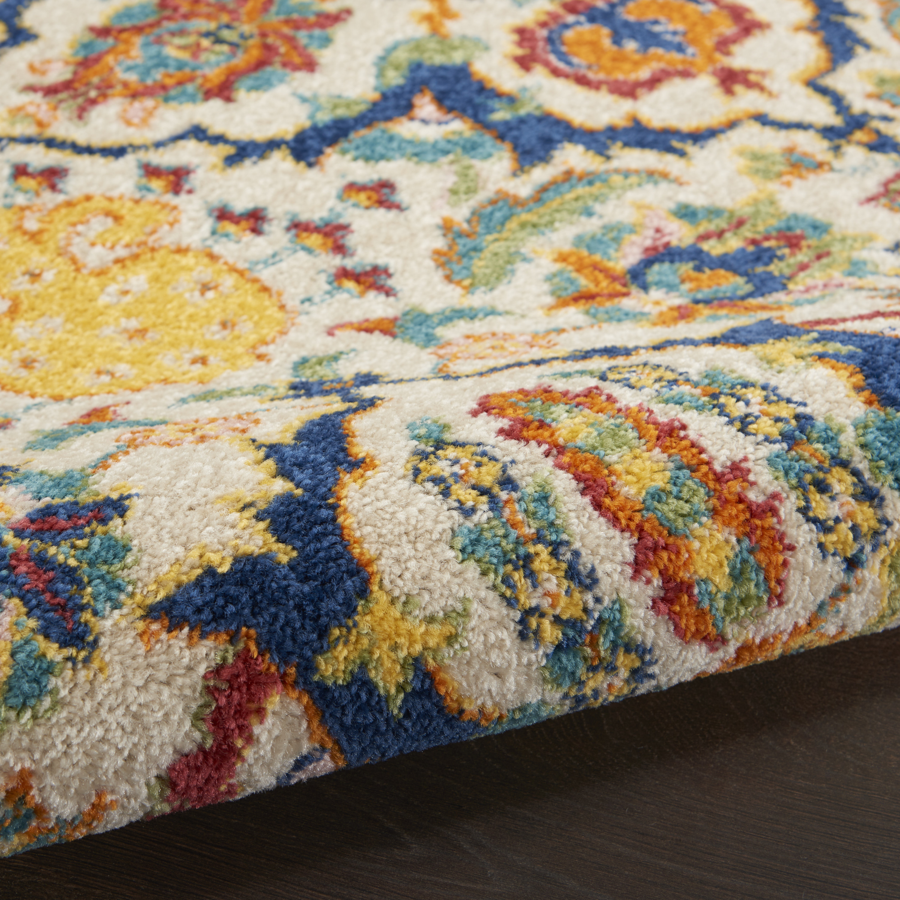 Nourison Allur 5'3" x Round Ivory Multicolor Bohemian Indoor Rug