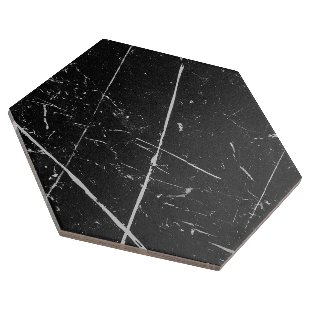 Timeless Marquina Hex 8-5/8 in. x 9-7/8 in. Porcelain Floor and Wall Tile