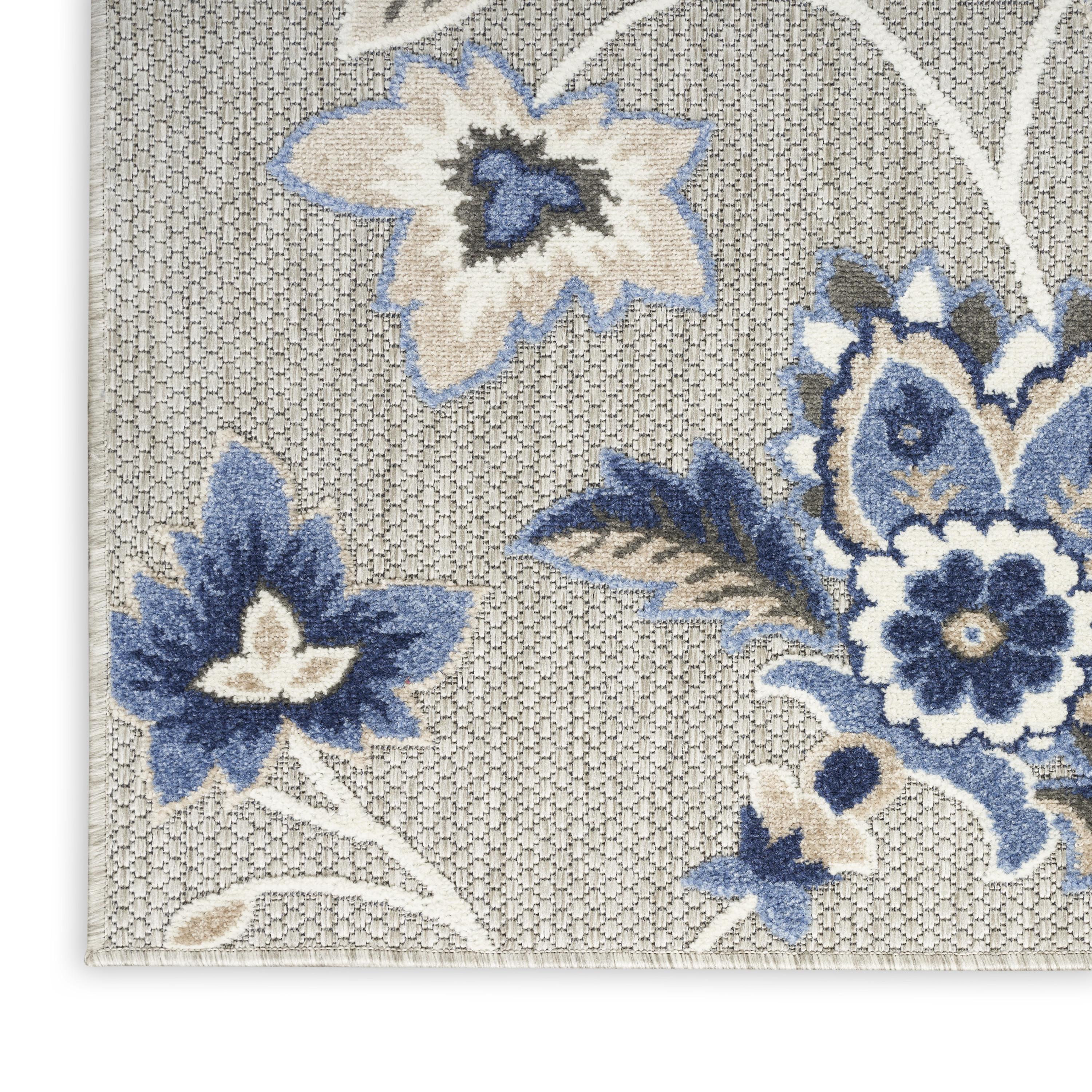 Nourison Aloha 5'3" x 7'5" Blue Grey Contemporary Rug