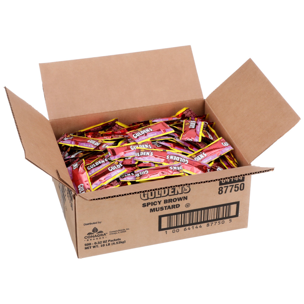 Gulden's Spicy Brown Mustard, PC Packets, 500/.32 oz Conagra Foodservice