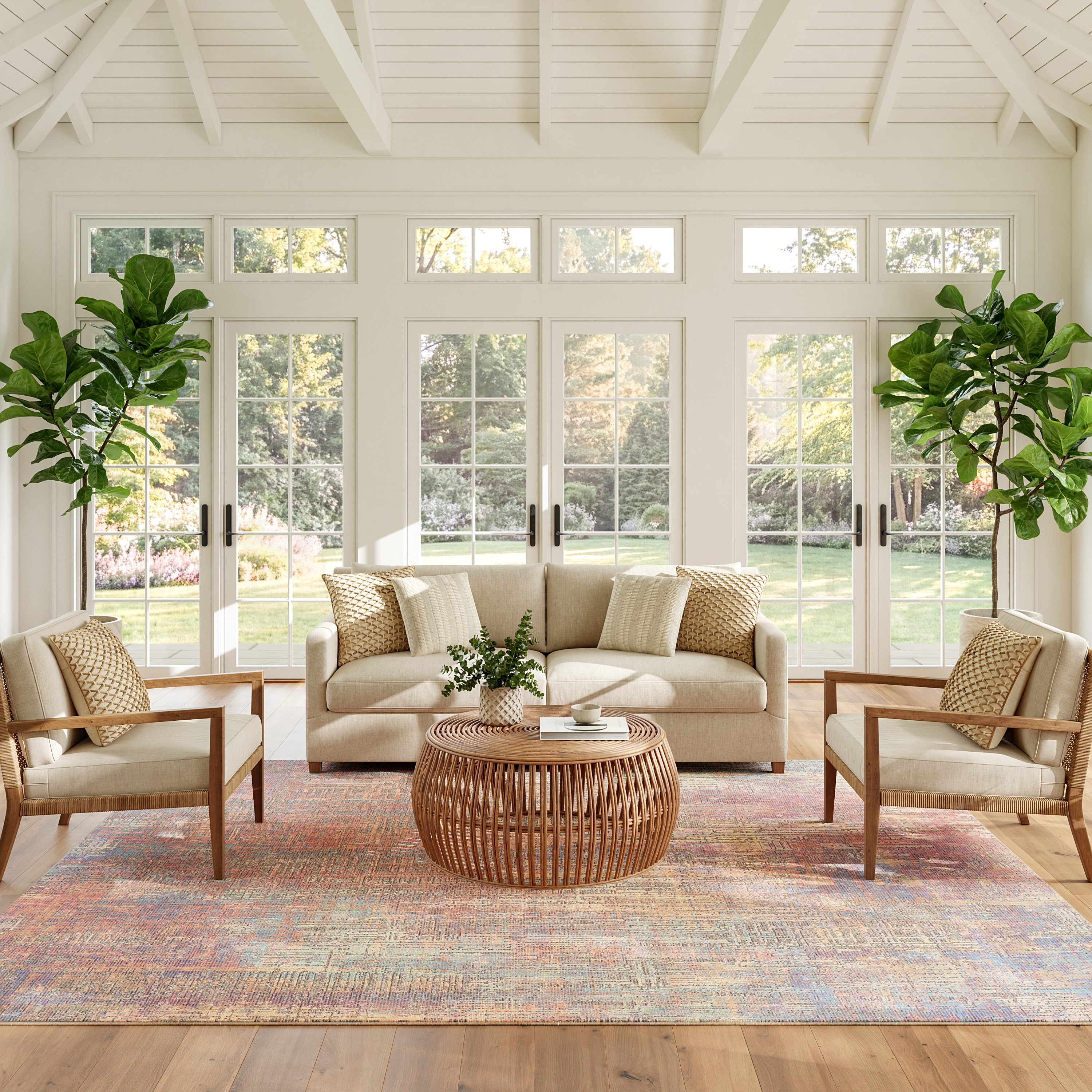 Nourison Botanical Washables 7'6" x 9'10" Multicolor Modern Indoor Rug