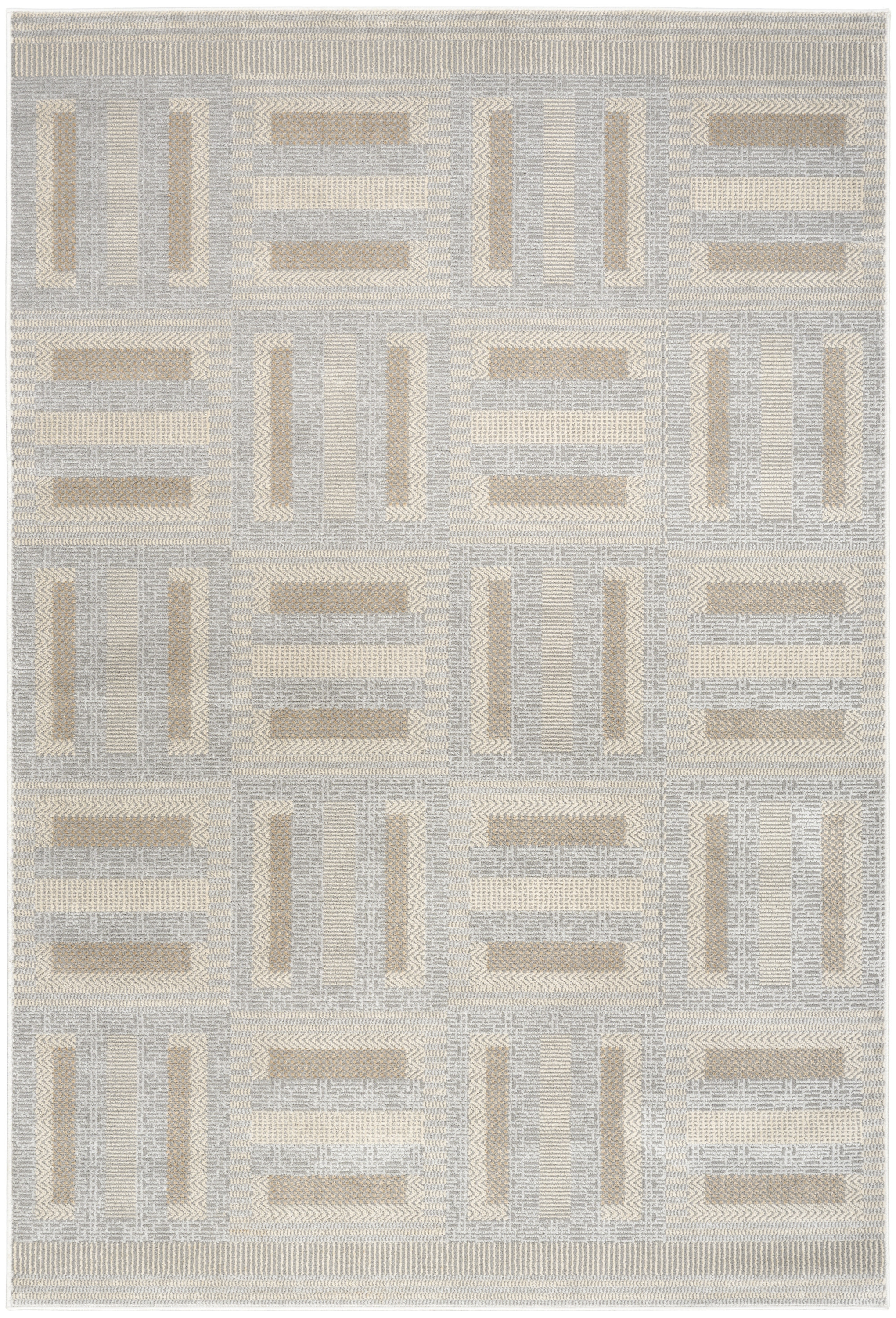 Nourison Nordic 5' x 7' Grey Multicolor Modern Indoor Rug