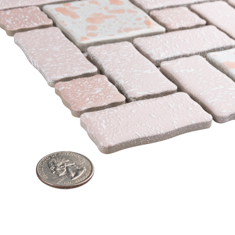 Sample – Academy Pink Porcelain Mosaic Tile