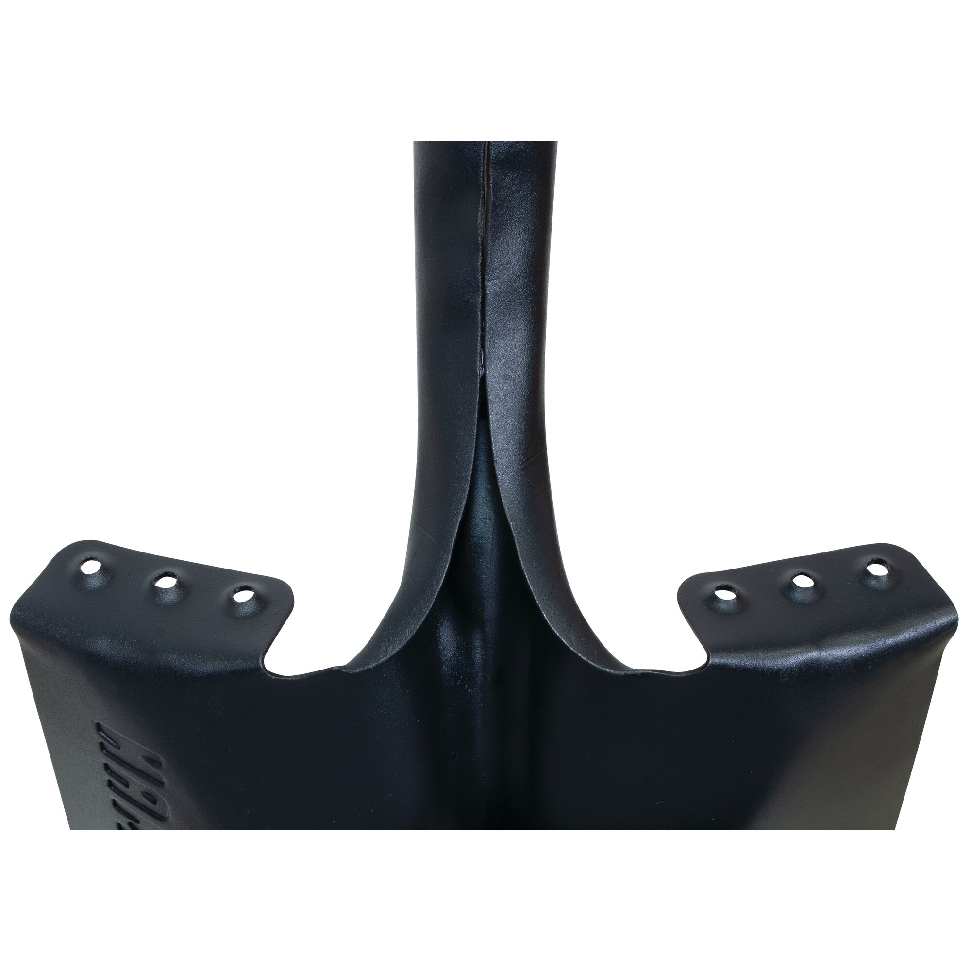 Power collar for secure shovel blade feature in wood handle digging shovel.