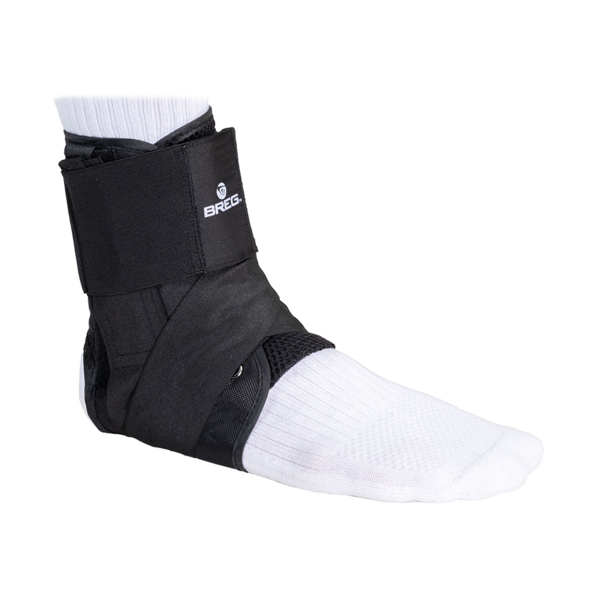 Breg ANKLE BRACE, LACE UP W/TIBA STRP BLK SM