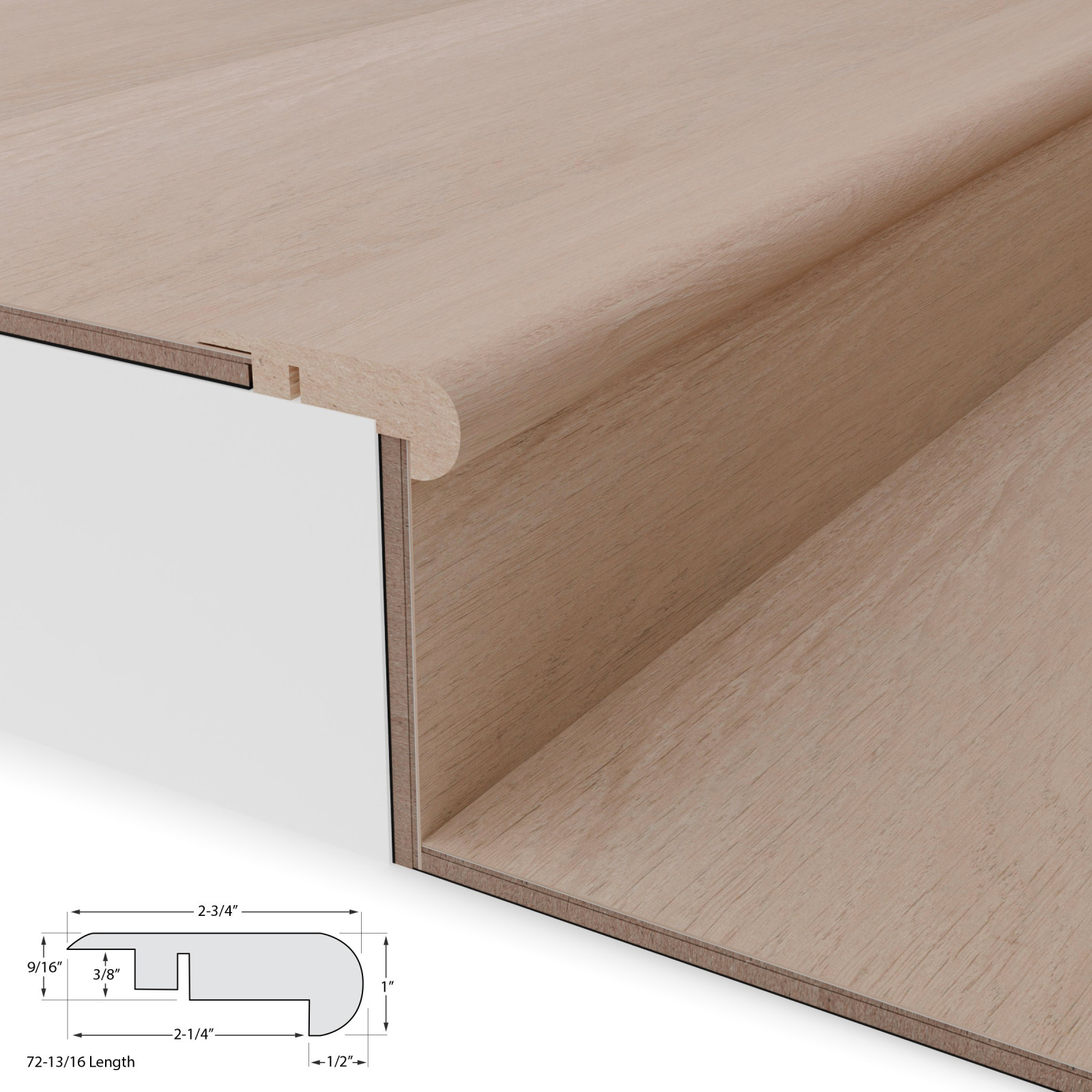 Walnut Shell Cali Stair Nosing Overlap 10mm view 4