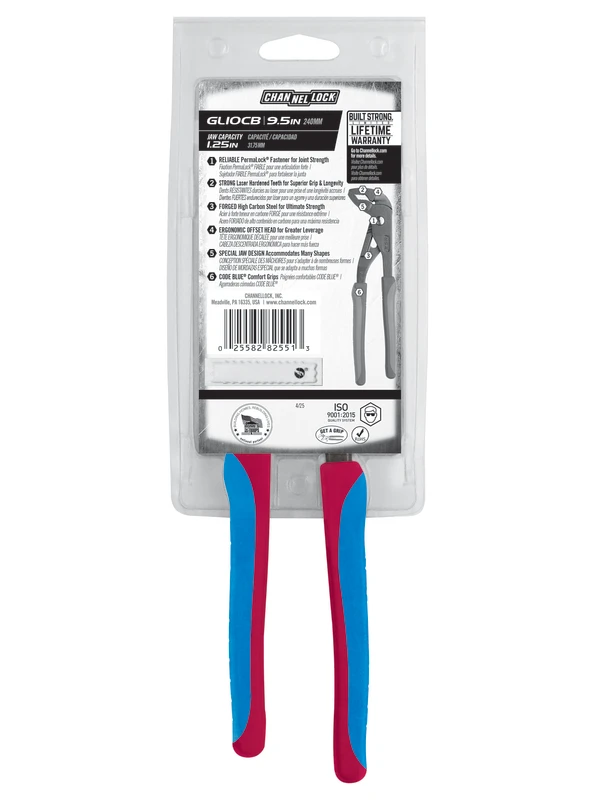 GL10CB 9.5-inch CODE BLUE® GRIPLOCK® Tongue & Groove Pliers