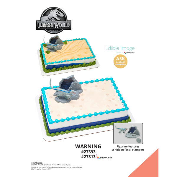 Jurassic World Warning The Magic of Cakes® PhotoCake® Enhanced Background and Icing Page