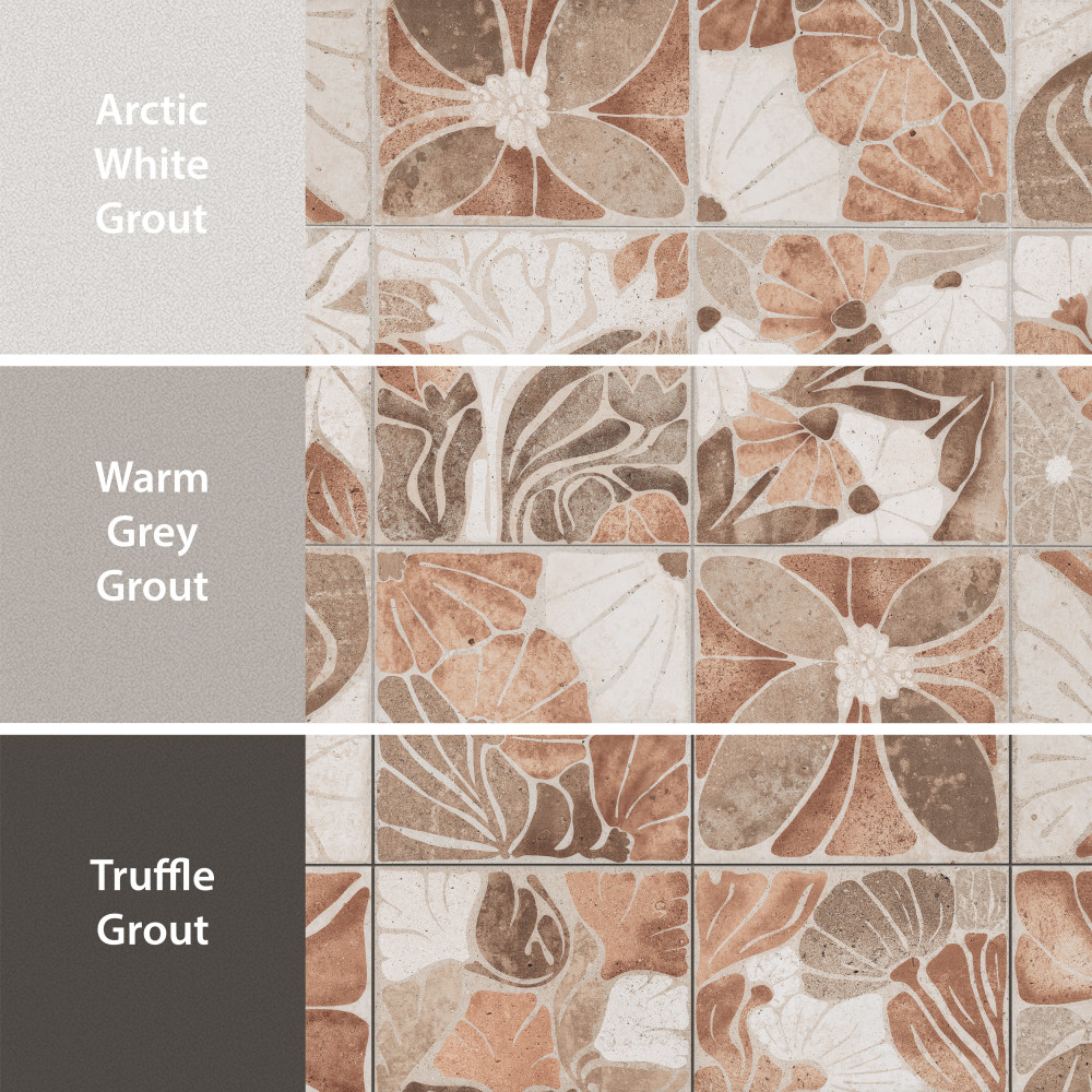 Adagio Decor Fiori 9-3/4 in. x 9-3/4 in. Porcelain Floor and Wall Tile
