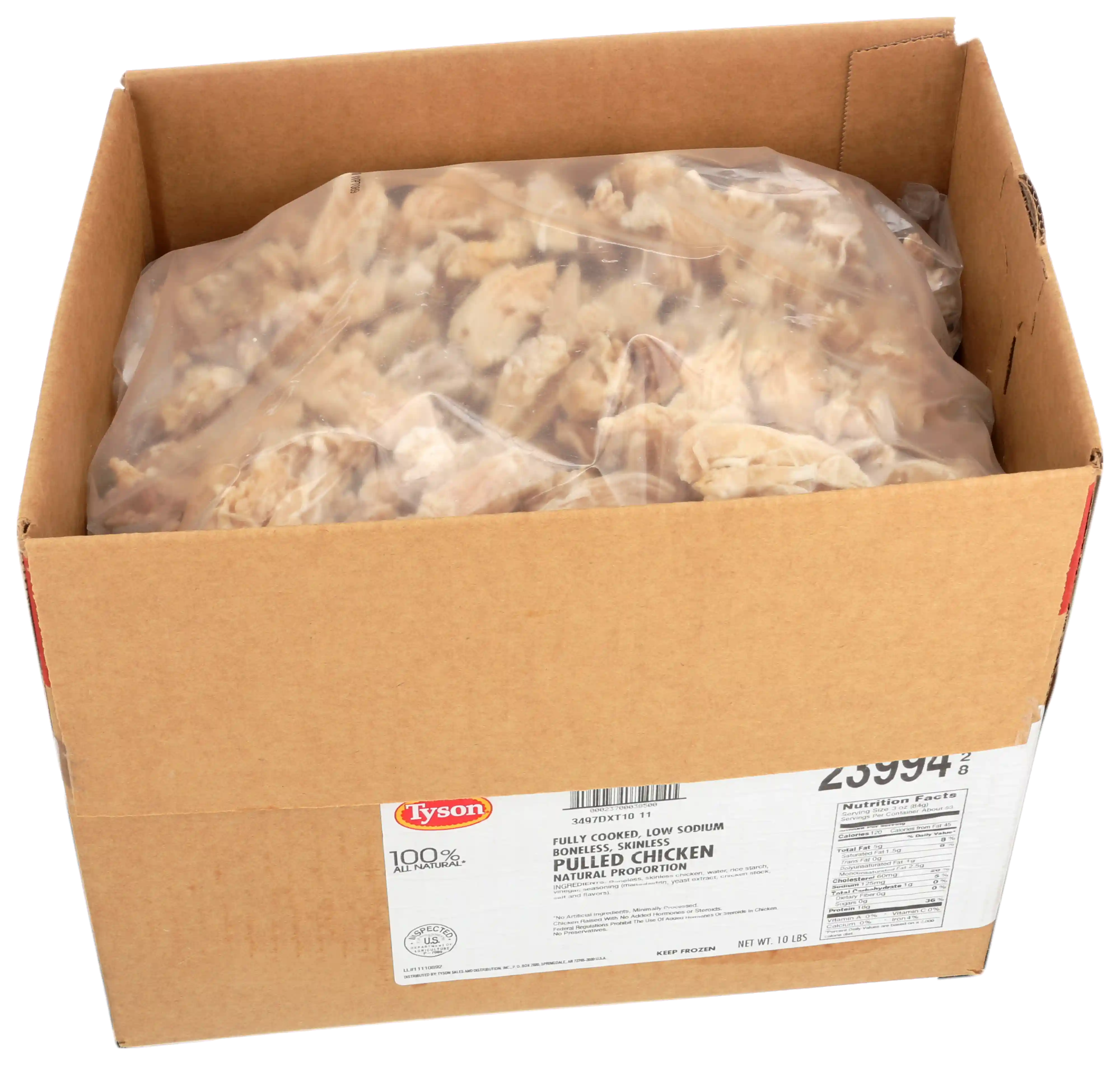 Tyson® Fully Cooked All Natural* Low Sodium Pulled Chicken, Natural Proportion 60 White/40 Dark Meat_image_41
