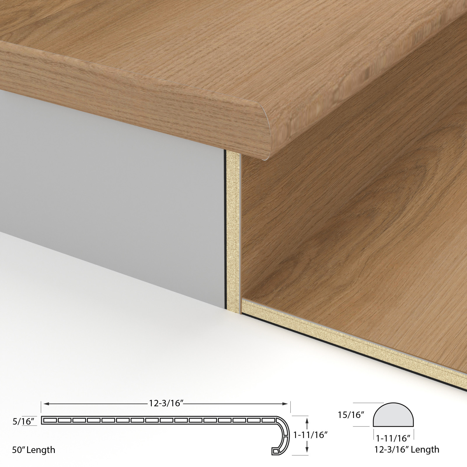 Shore Thing Stair Tread w/ Cap Vinyl Universal view 4