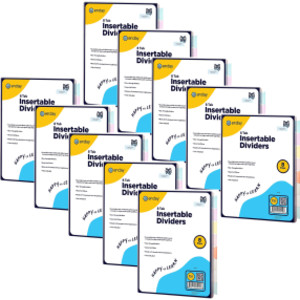 Binder Dividers with 8 Insertable Color Tabs, 10 Packs