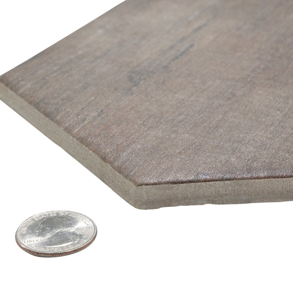 Retro Mini Hex Terra 7 in. x 8 in. Porcelain Floor and Wall Tile