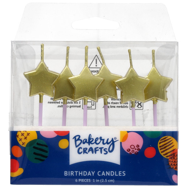 Gold Stars Shaped Candles