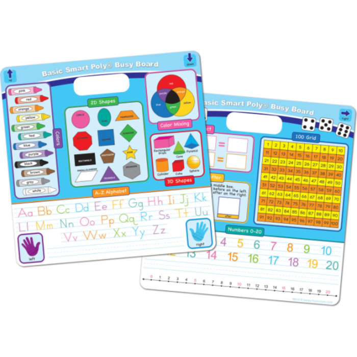 Smart Poly&reg; Educational Activity Busy Board, Dry Erase with Marker, 10-3/4" x 10-3/4", Educational Basics Combination