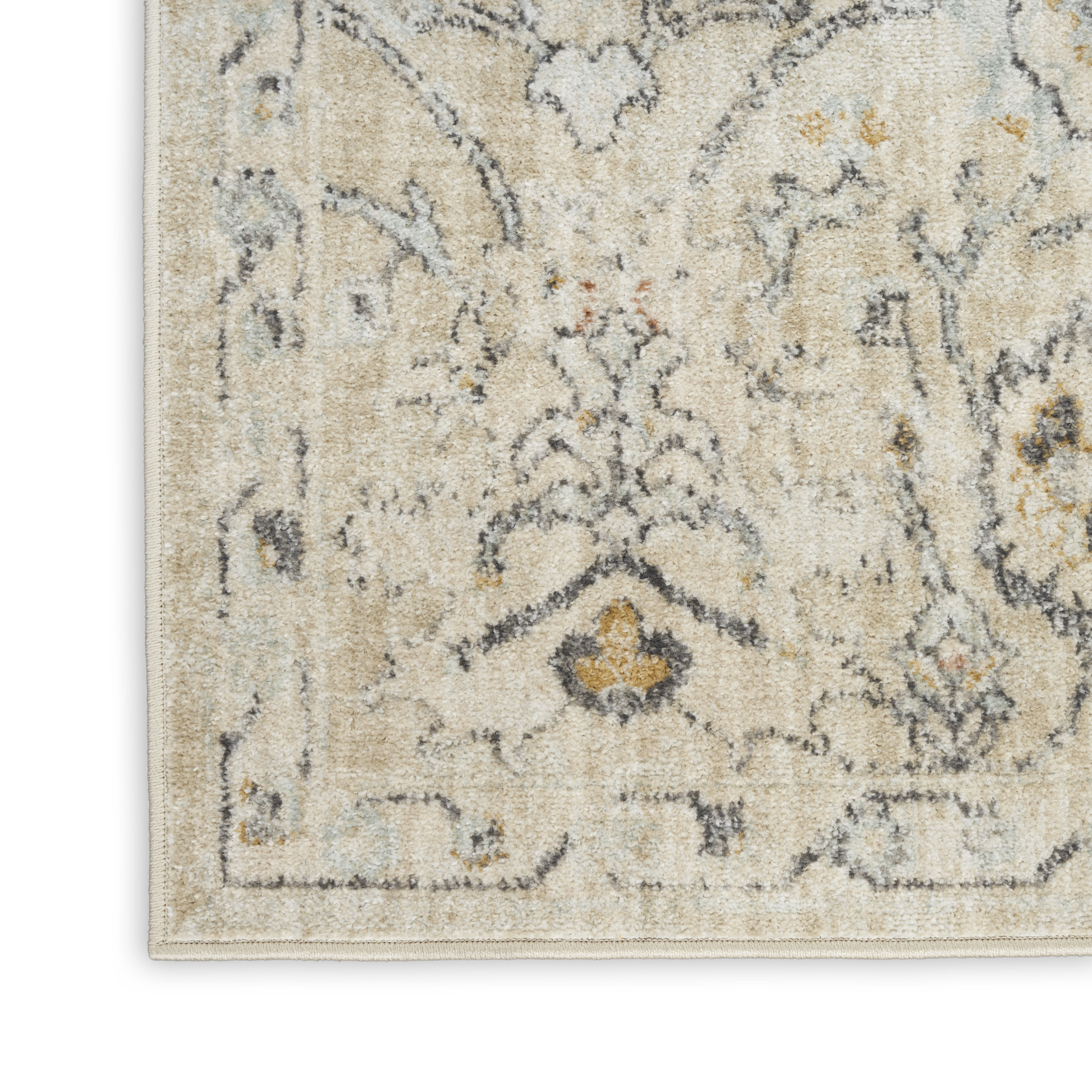 Nourison Oushak Home 2'3" x 7'6" Cream Vintage Indoor Rug