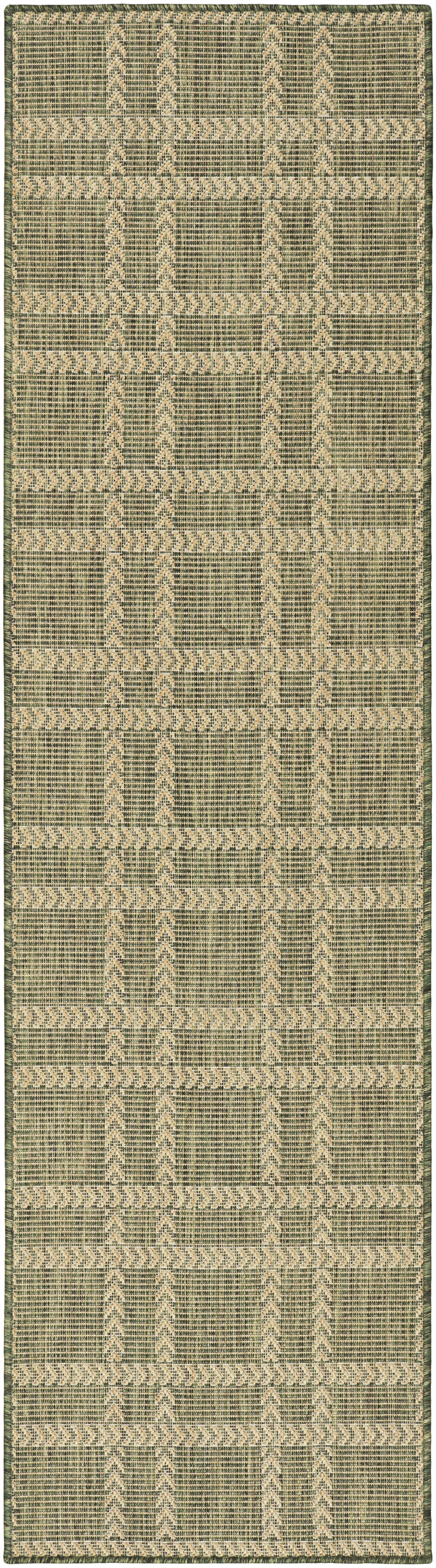 Nourison Horizon Indoor/Outdoor 2'2" x 8' Green Modern Rug