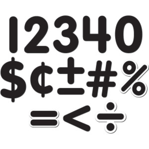 Black Classic 2-1/2" Magnetic Numbers, 65 Pieces