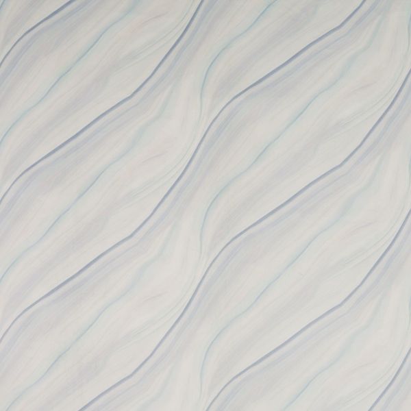 Marble-like panel displaying gentle diagonal undulating veins across a flat, evenly lit surface in soft pastel blues, greys and off-white, resembling subtle flowing waves.