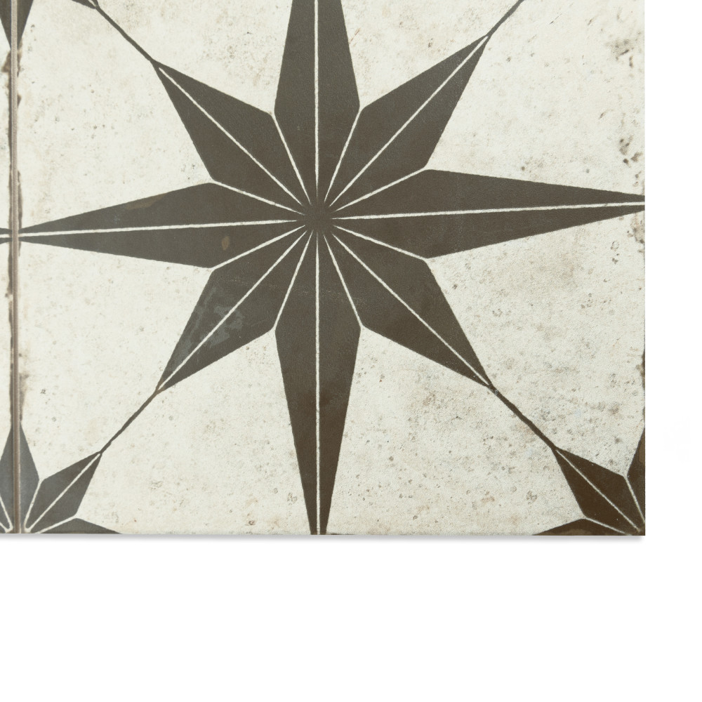 Kings Star Supernova Nero 17-3/4 in. x 17-3/4 in. Porcelain Floor and Wall Tile