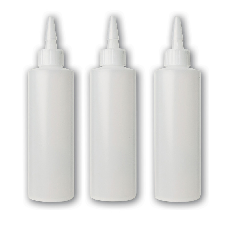 Plastic Squeeze Applicator Bottle, 8 oz, Pack of 3