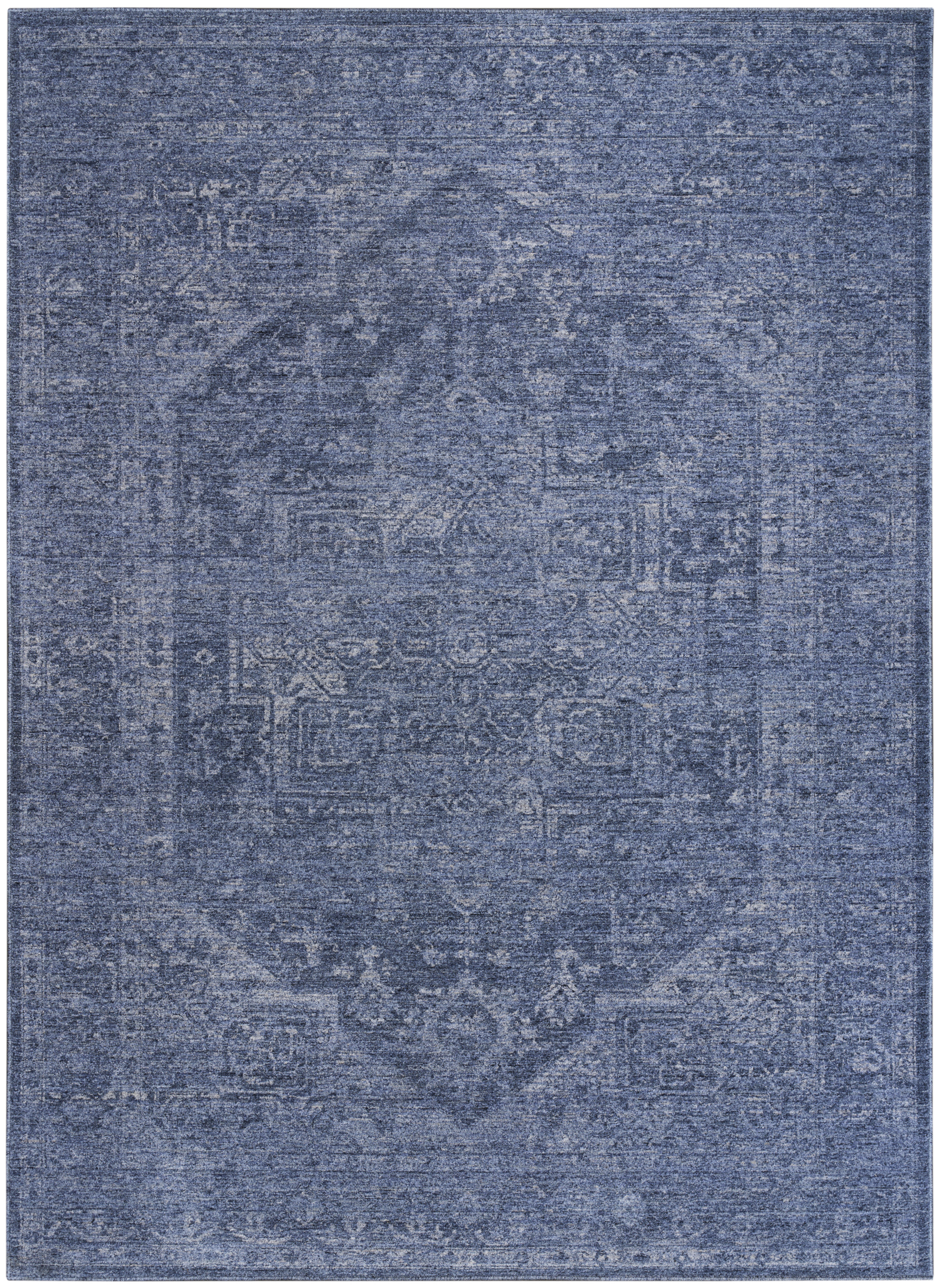 DKNY Pure Shades 5'3" x 7'8" Blue Vintage Indoor Rug