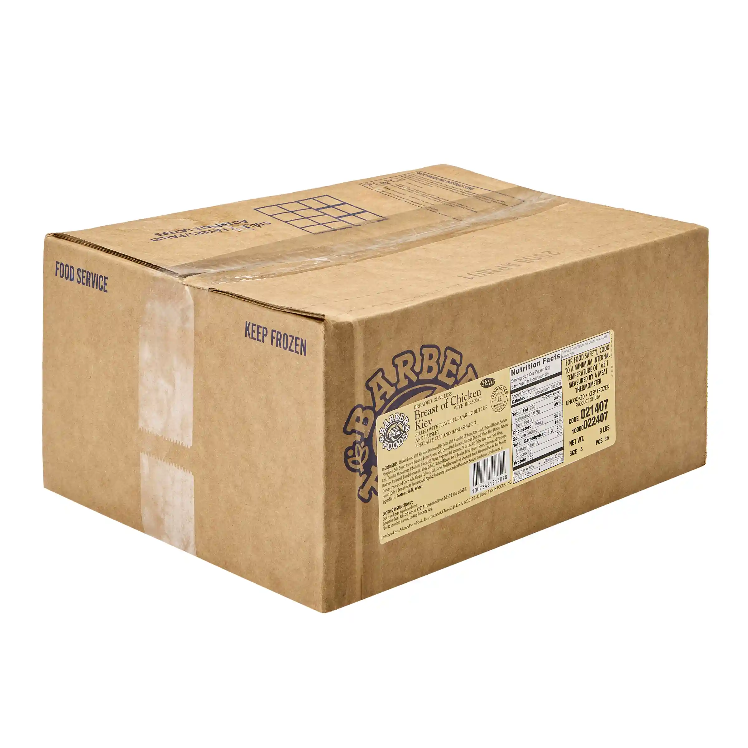 Barber Foods® Uncooked Breaded Chicken Kiev Boneless Stuffed Chicken Breasts 4 oz._image_5
