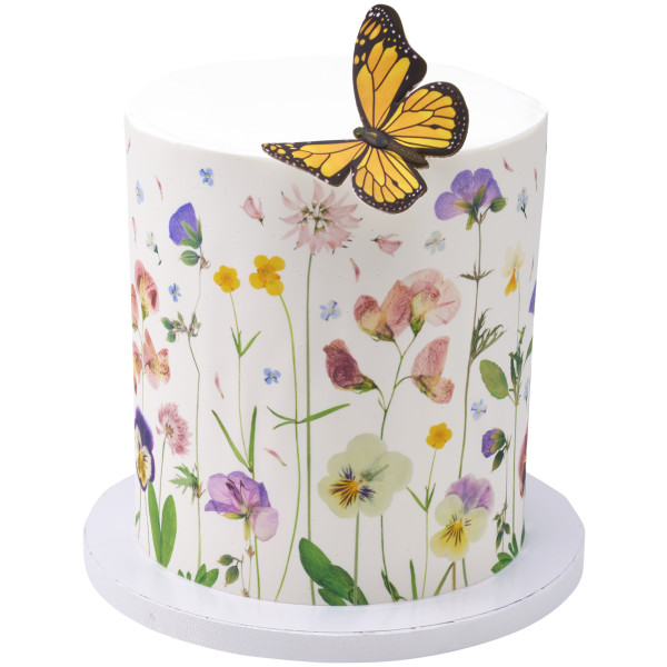 Soft Pressed Flowers PhotoCake® Edible Image®