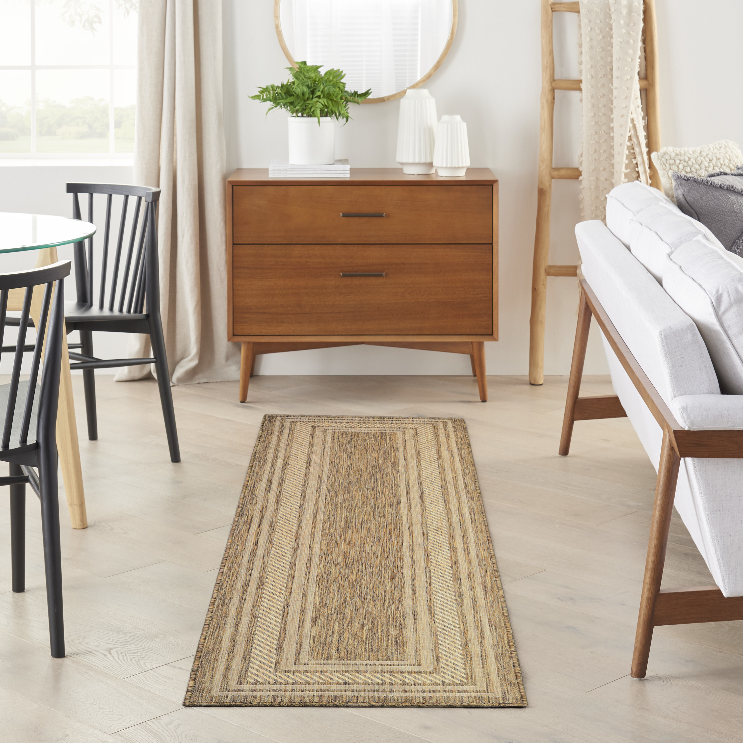 Nourison Horizon Indoor/Outdoor 2' x 6' Natural Modern Rug
