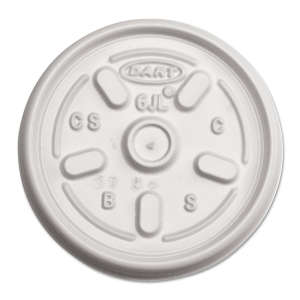 Dart, Plastic Lids for Foam Containers, Vented, Fits 3.5-6 oz, White