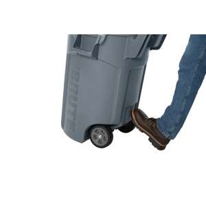 Rubbermaid Commercial, VENTED BRUTE, Wheeled, 32 gal, Resin, Gray, Round, Receptacle