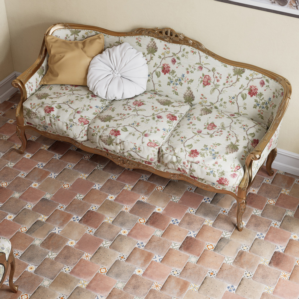 Benisa Marelle Cotto with Paladio Taco 5-7/8 in. x 8 in. Porcelain Floor and Wall Tile