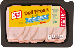 Deli Fresh Smoked Uncured Ham Slices 16 oz Tub image