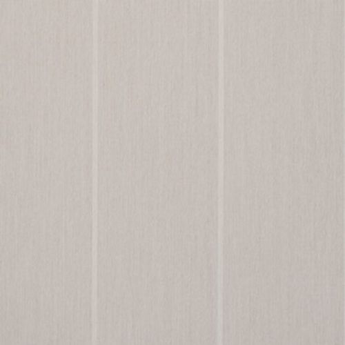 Neutral beige vertical-striped fabric panels, hanging flush and slightly textured; filtering light softly. They fill the frame with even, diffuse lighting and no visible room features.