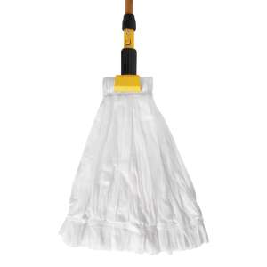 Rubbermaid Commercial, Polyester/Rayon Disposable Wet Mop Head with 5" Headband, #24, White