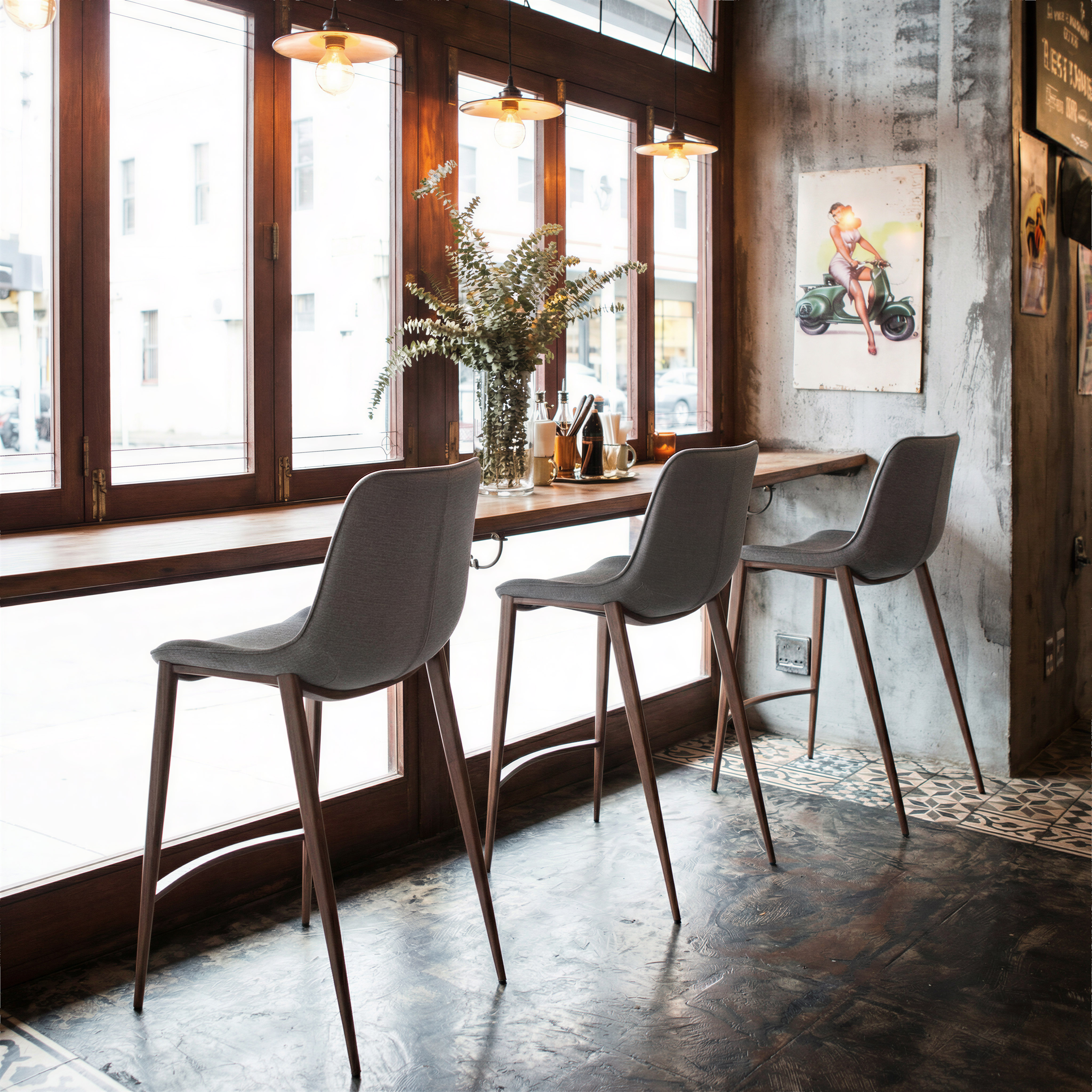 Magnus Counter Stool (Set of 2) Slate Gray & Walnut product image