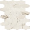 Alta White 2×3 Linear Hexagon Mosaic Matte