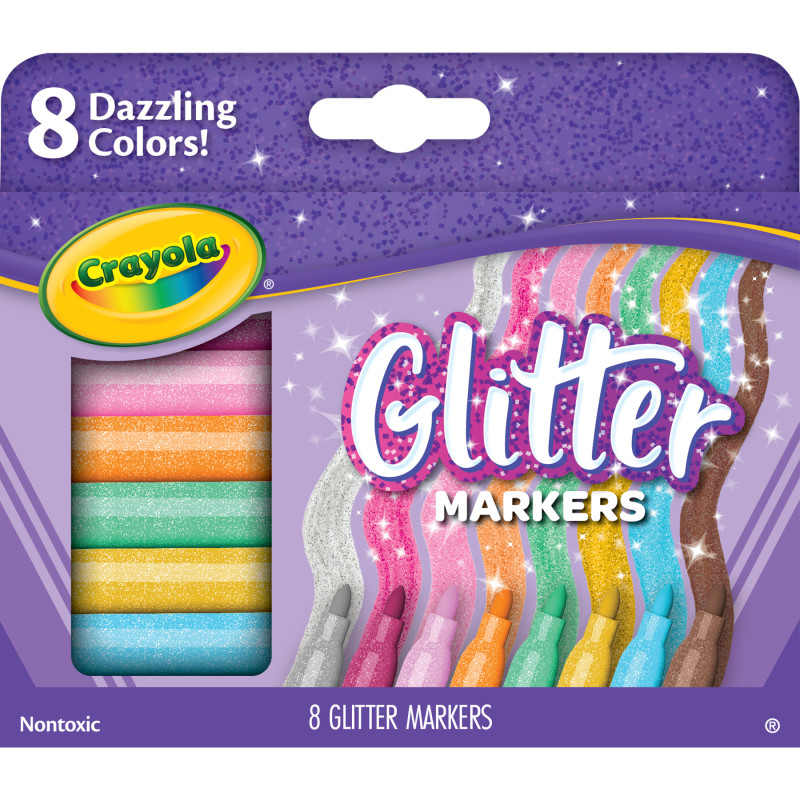 Glitter Markers, Pack of 8