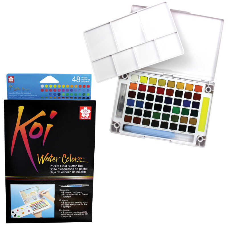 Sakura Koi Water Colors Field Sketch Box with Brush 48 Color