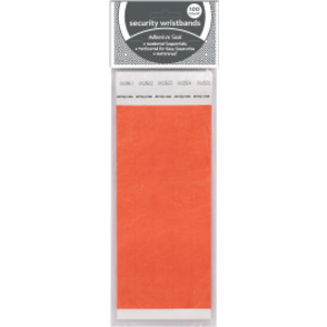DuPont Tyvek Security Wristband, Orange, 3/4" Width, 10" Length, Pack of 100