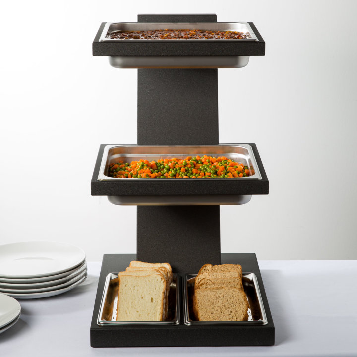 Cubic Accessories - Tiered Wood Stand For Three 2/3 Size Pans  (Order Separately)
