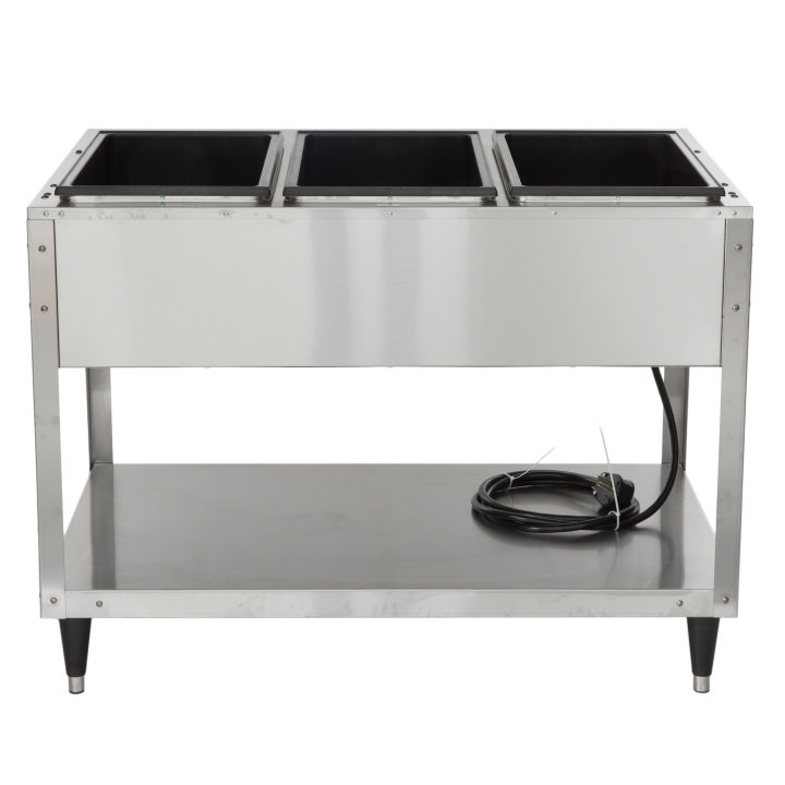 120-volt 2100-watt three-well Servewell® SL streamlined stainless steel hot-food table