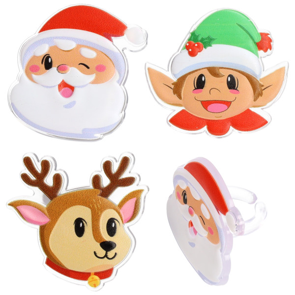 Santa & Friends Cupcake Rings
