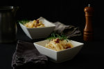 Extra-small square melamine cubic display bowl in white