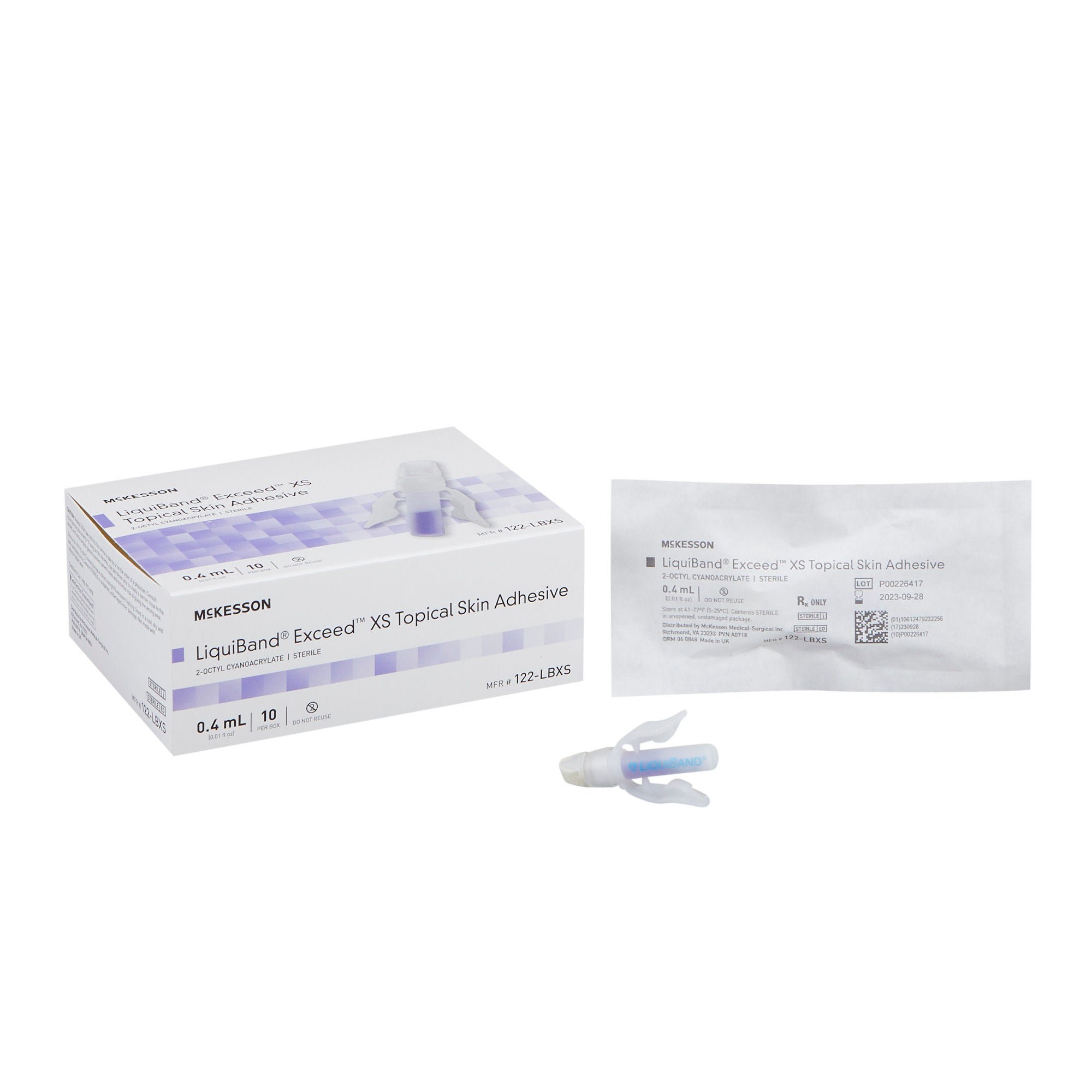 McKesson LiquiBand® Exceed™ XS Topical Skin Adhesive, 0.4 mL