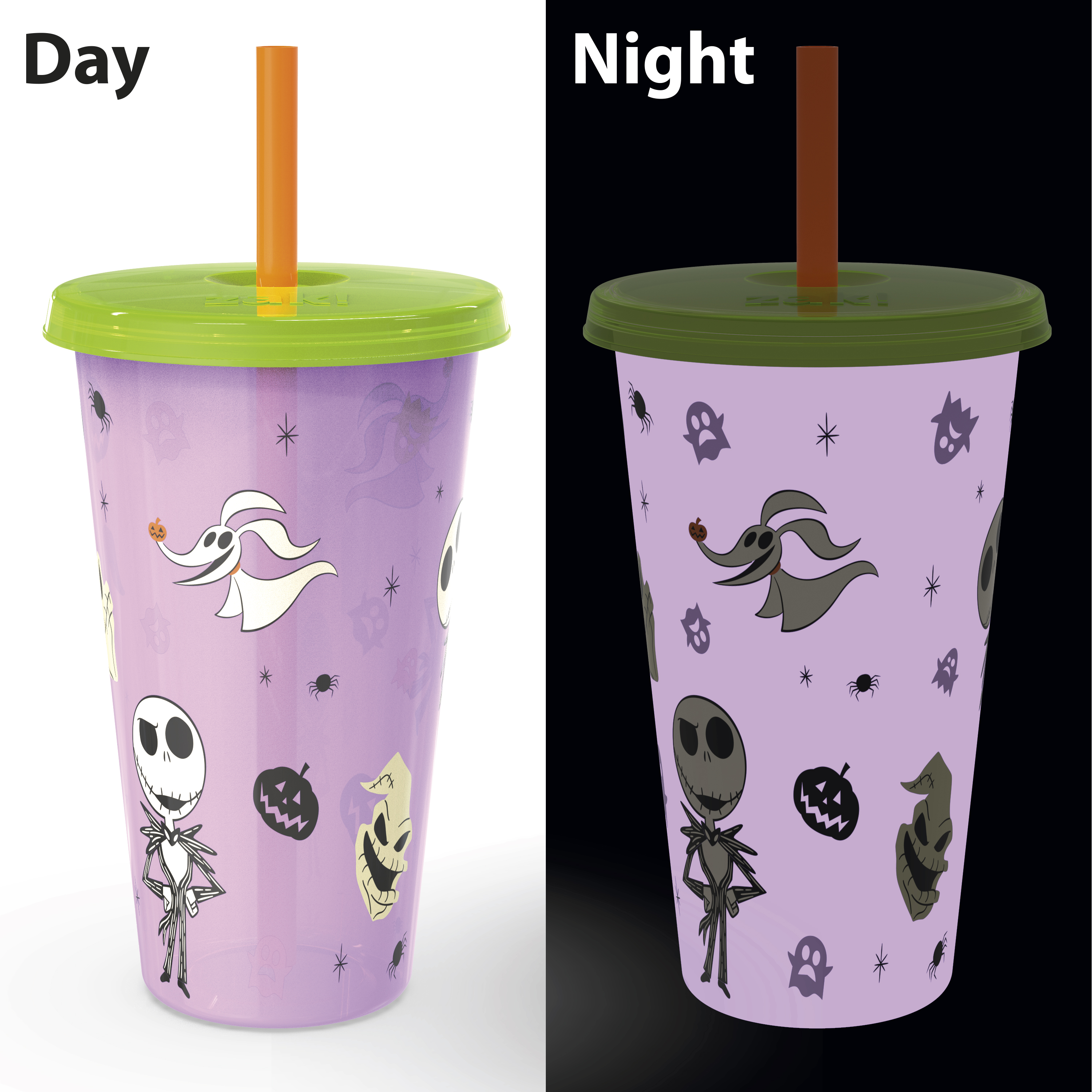 The Nightmare Before Christmas 24 ounce Reusable Plastic Kids Tumbler, Jack Skellington, Oogie Boogie & Zero, 4-piece set slideshow image 8 The Nightmare Before Christmas 24 ounce Reusable Plastic Kids Tumbler, Jack Skellington, Oogie Boogie & Zero, 4-piece set slideshow image 8