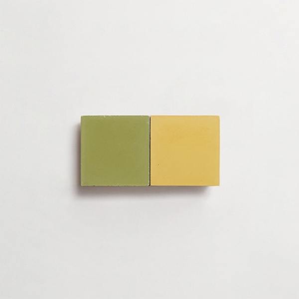 cement: mythology checkerboard | oz | baguette | matte | duo | duckling + olive | sample 