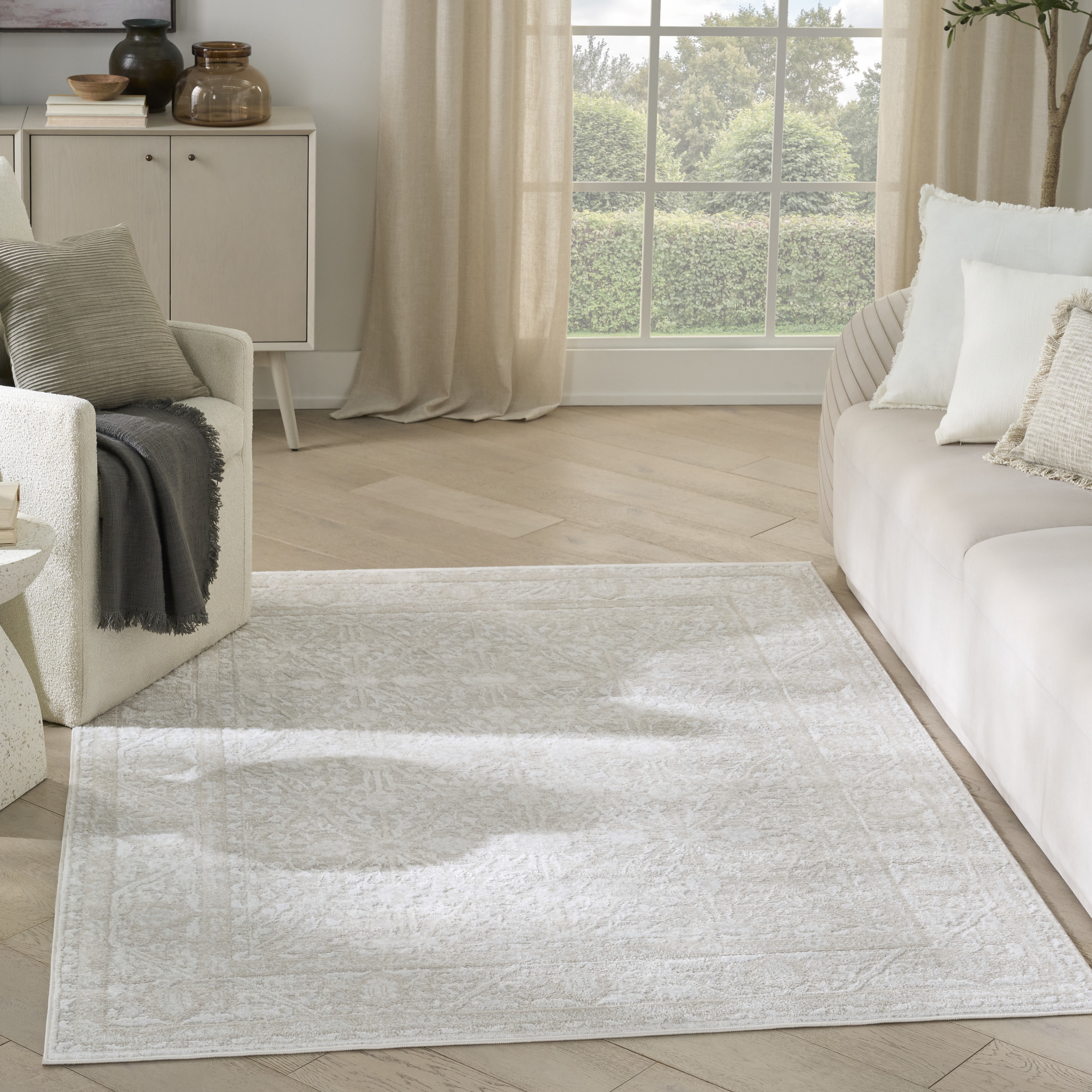 Nourison Dekor 4' x 6' Ivory Beige Vintage Indoor Rug